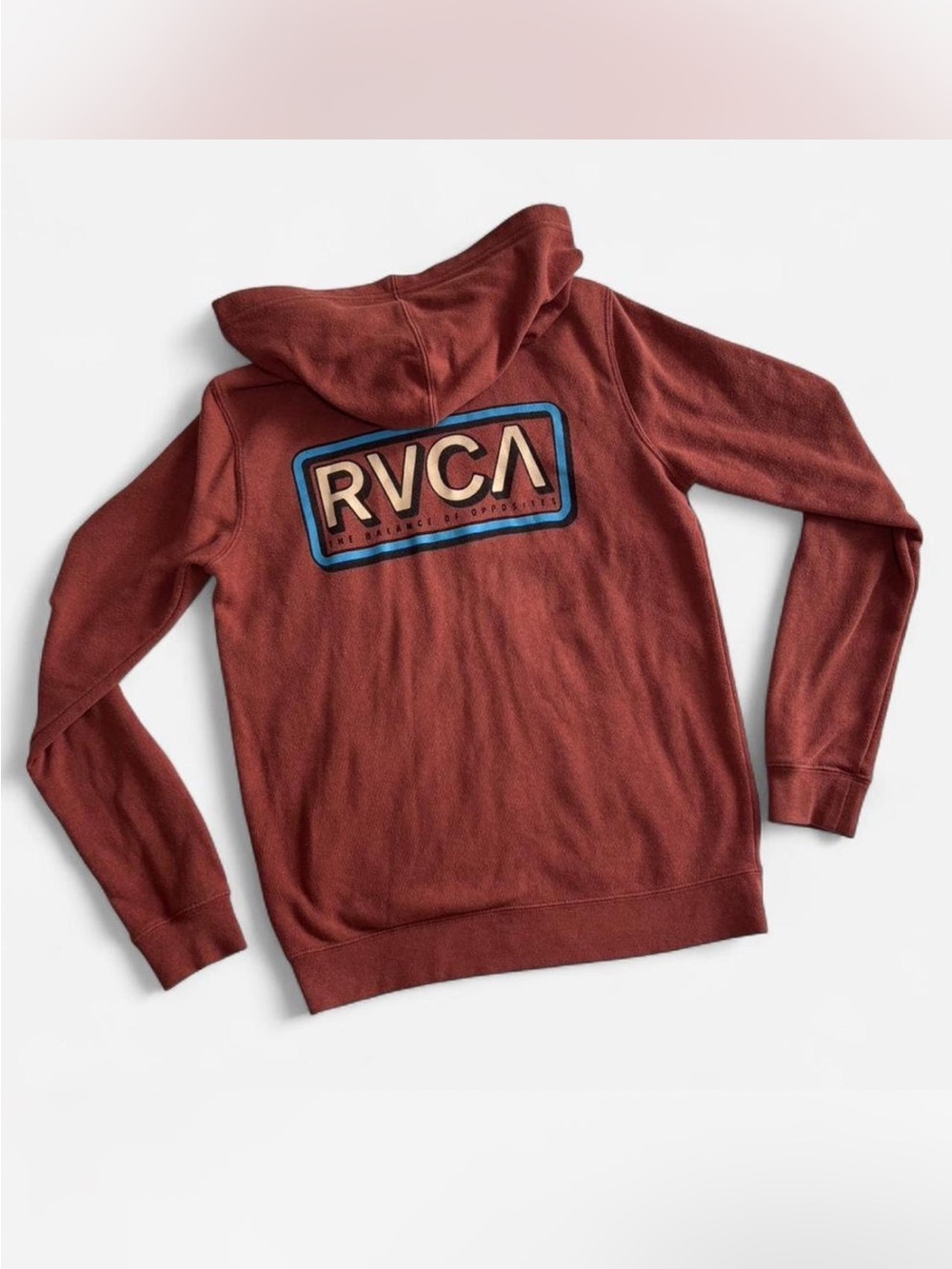 RVCA Surf Burnt Orange Zip Hoodie Lightweight XS